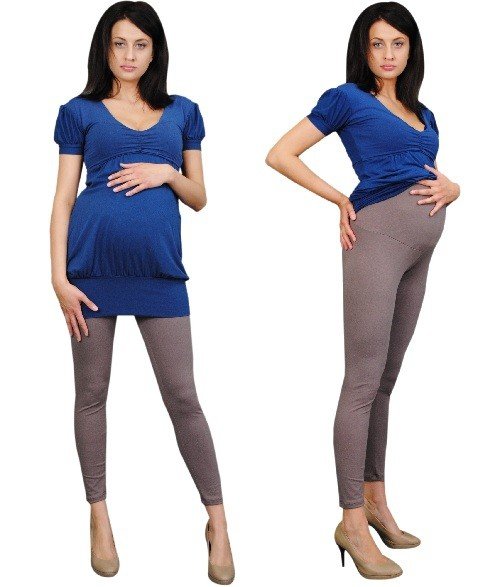 Długie bawełniane legginsy ciążowe 2016 i 2023