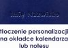 tłoczenie personalizacji na okładce kalendarza lub notesu