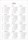 Skrócone kalendarium całoroczne na rok 2024