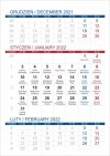 Kalendarz biurkowy z notesem i znacznikami TOP 3-miesięczny 2022 niebieski