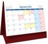 Kalendarz biurkowy stojący na podstawce PLANO 2021 bordowy