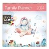 Kalendarz ścienny wieloplanszowy Family Planner 2024 z naklejkami - okładka