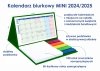 Poręczny kalendarz na biurko z notesem i znacznikami