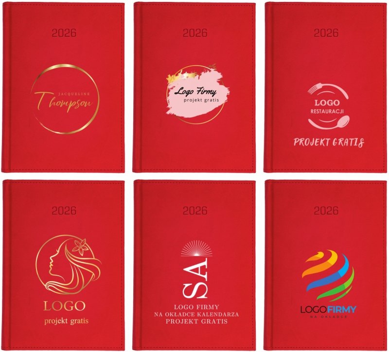 przykładowe wzory okładki z logo do kalendarza na rok 2026