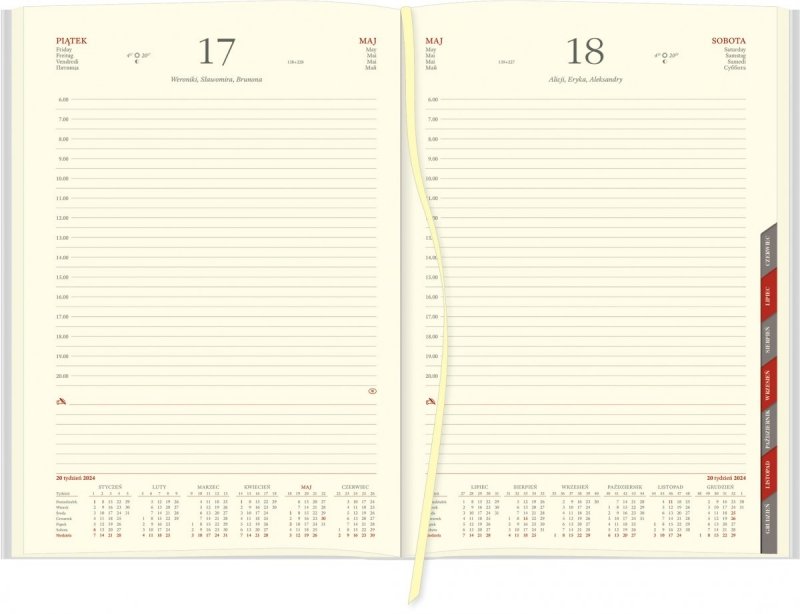 Blok do kalendarza na rok 2024 drukowany na papierze chamois