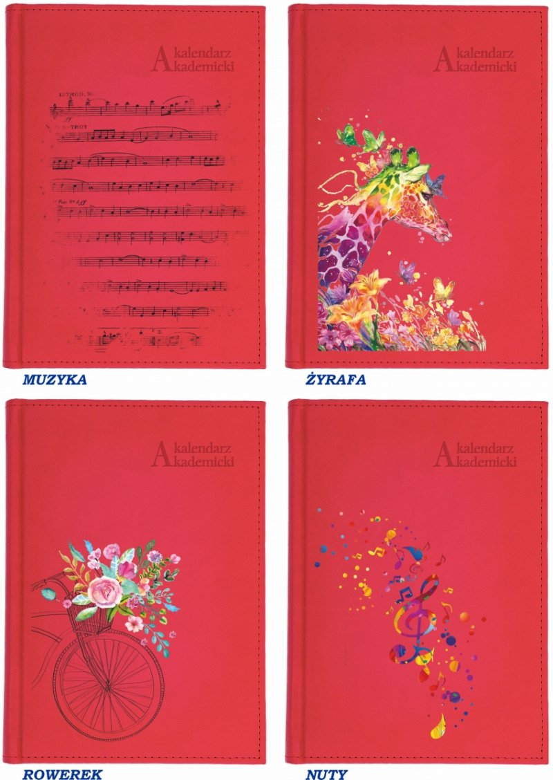 wzory okładek do wyboru w kalendarzu akademickim 2025-2026