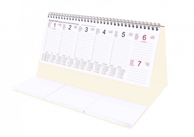 Kalendarz biurkowy z notesami i znacznikami EXCLUSIVE 2024