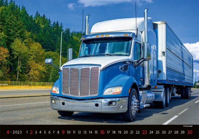 Kalendarz ścienny wieloplanszowy Trucks 2023 - kwiecień 2023