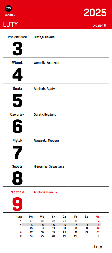 kartka z kalendarza ze znakami zodiaku 