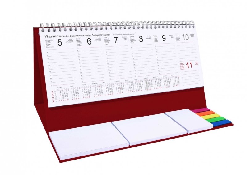 Kalendarz stojący na biurko tygodniowy na rok szkolny 2022/2023 + notesy i znaczniki samoprzylepne