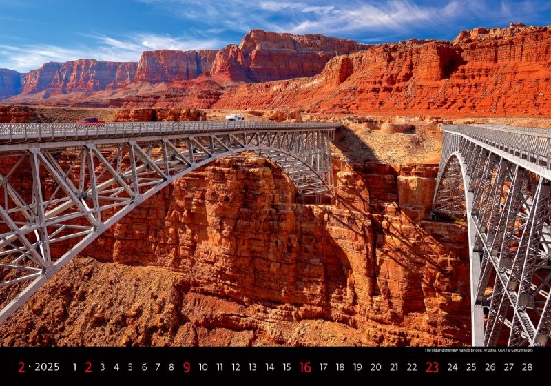 Kalendarz ścienny wieloplanszowy Bridges 2025 - luty 2025
