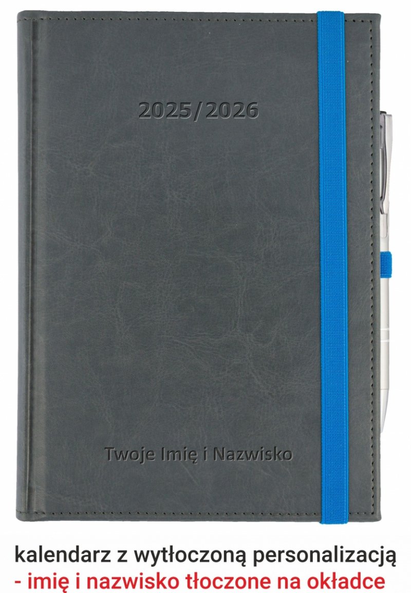 kalendarz książkowy dla nauczycieli na rok szkolny 2025/2026 zamykany na gumkę