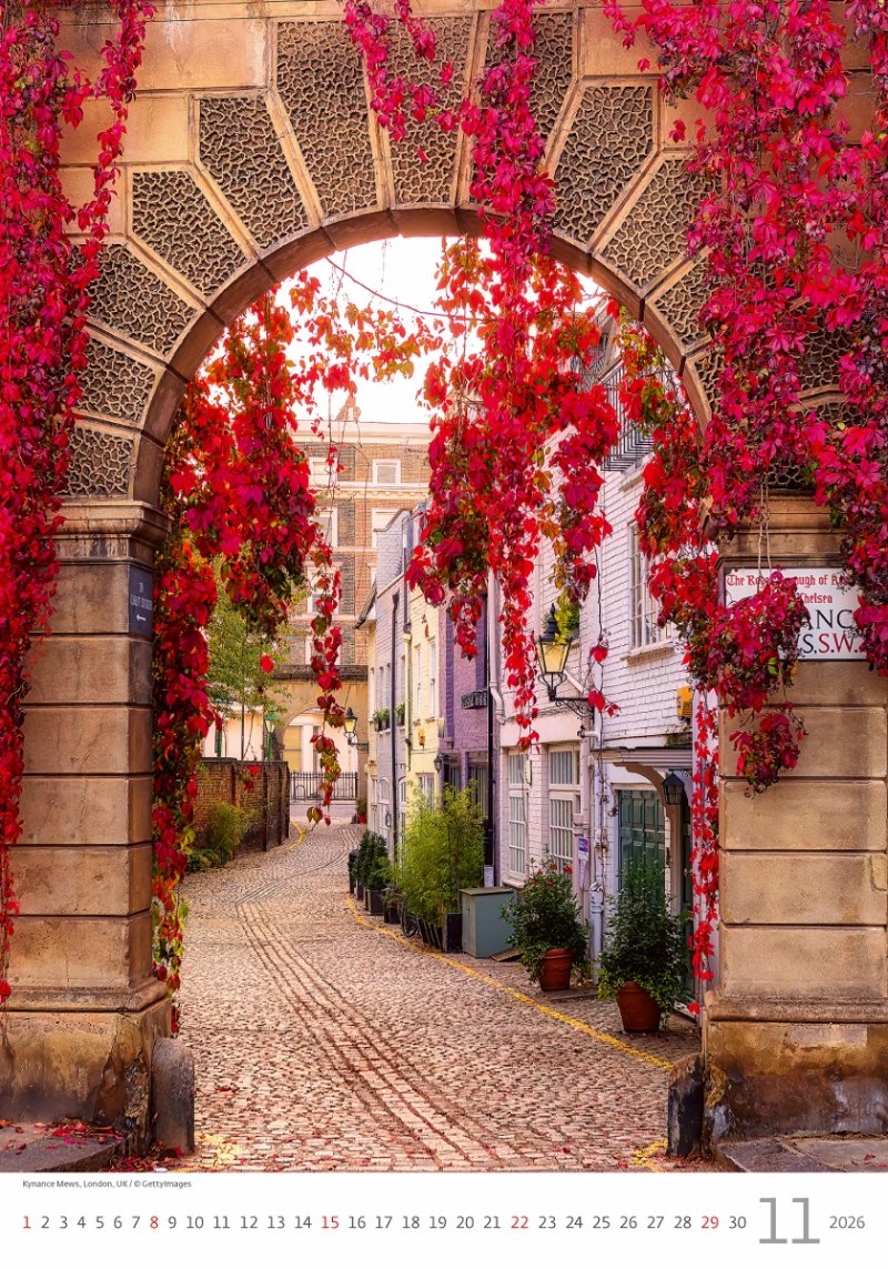 H19 Kalendarz ścienny wieloplanszowy Romantic Corners 2026