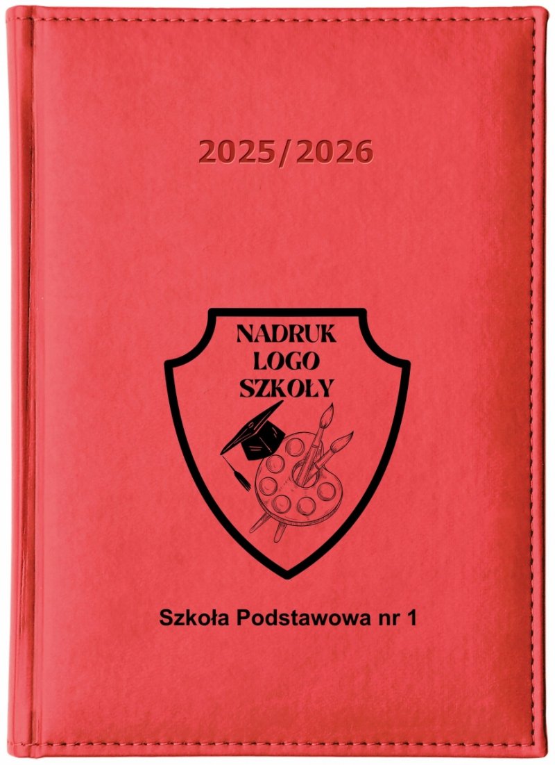 kalendarze książkowe z logo i danymi szkoły