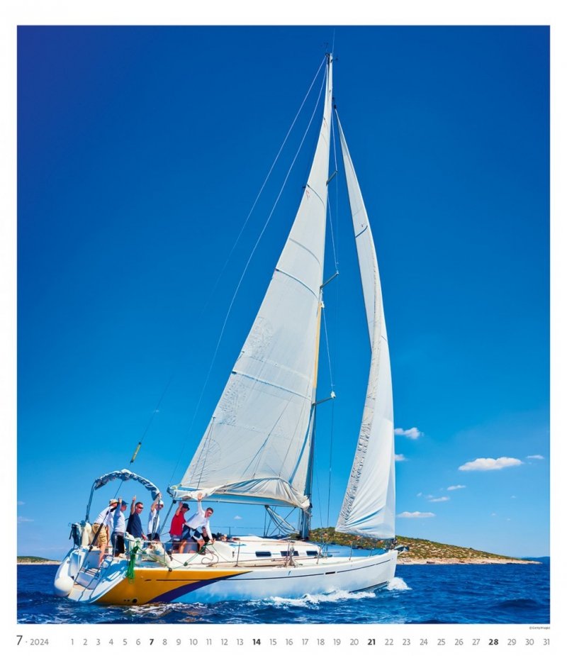 Kalendarz ścienny wieloplanszowy Sailing 2024 - exclusive edition - lipiec 2024
