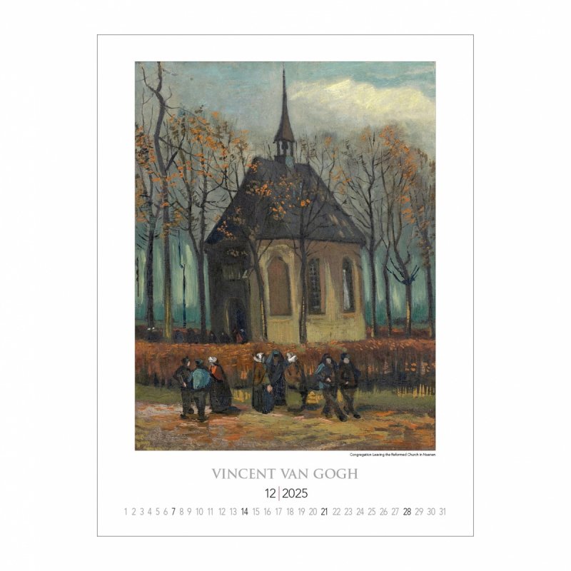 Kalendarz ścienny wieloplanszowy Vincent Van Gogh 2025 - grudzień 2025