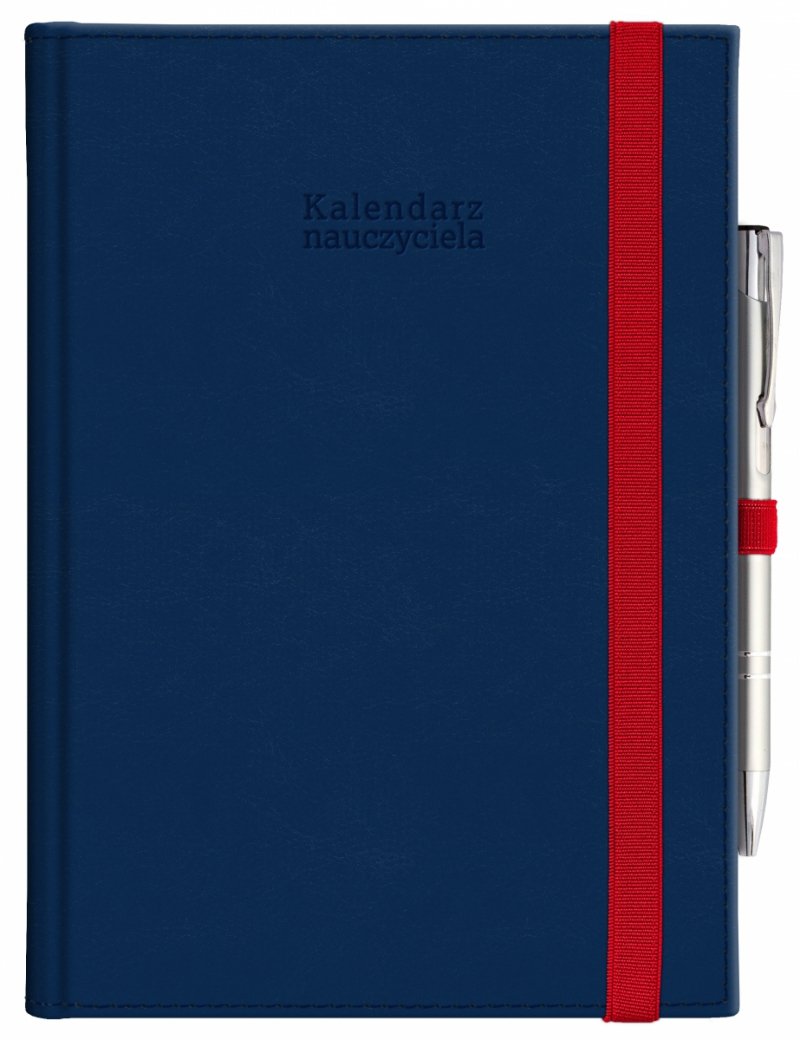 kalendarz szkolny zamykany na gumkę z długopisem w komplecie