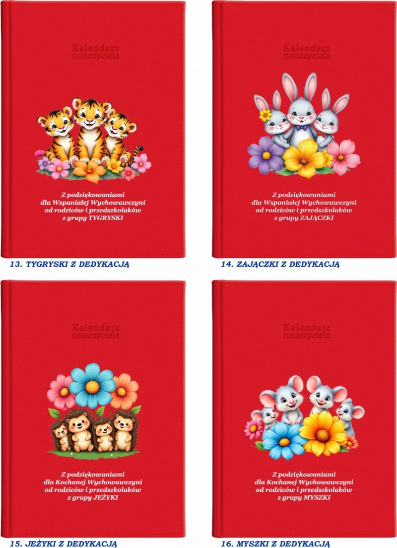 kalendarz książkowy na rok szkolny 2026/2027 z kolorową grafiką na okładce oraz pudełkiem w komplecie