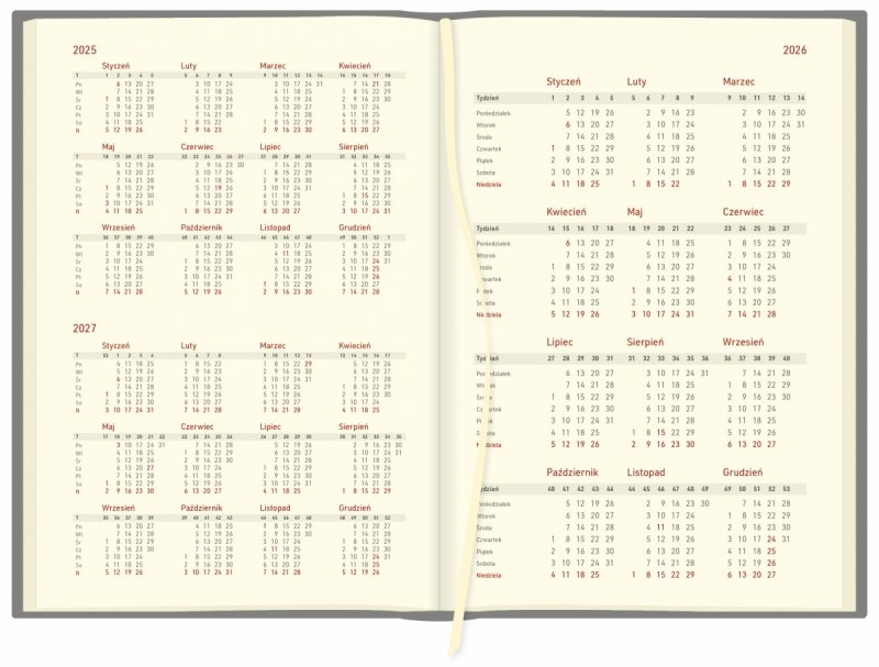 skrócone kalendarium 2025, 2026 oraz 2027