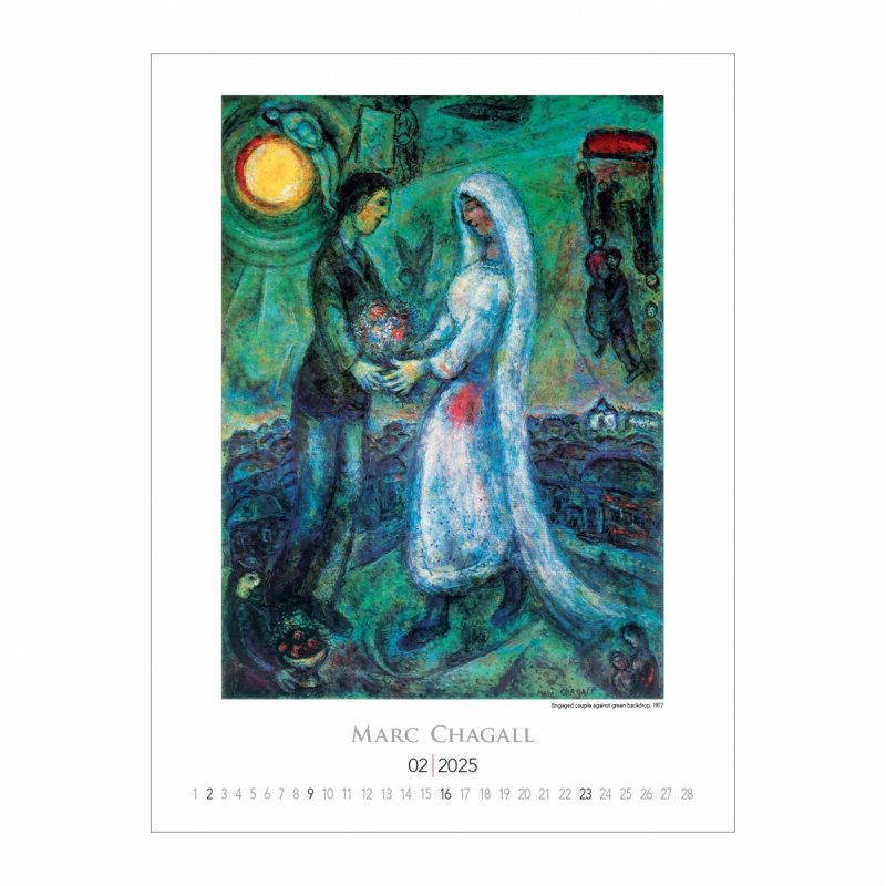 Kalendarz ścienny wieloplanszowy  Marc Chagall 2025 - luty 2025