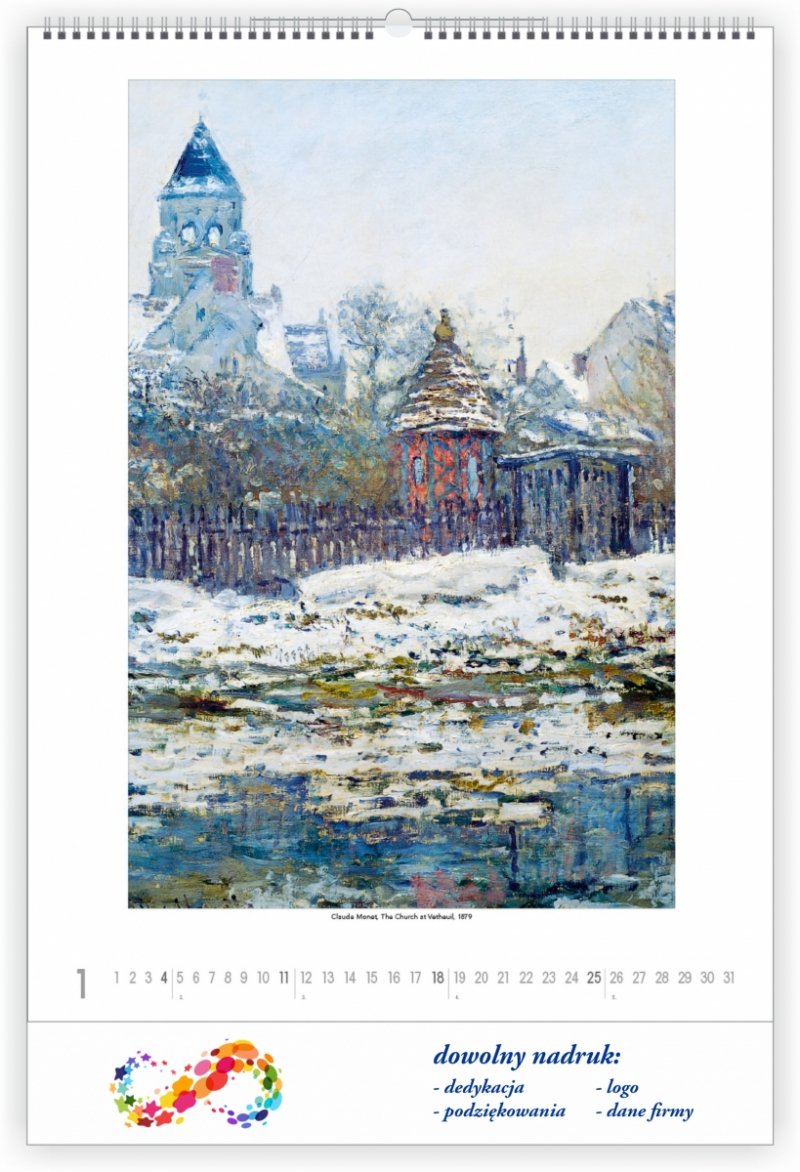 C04 Kalendarz ścienny wieloplanszowy Claude Monet 2026 Z NADRUKIEM