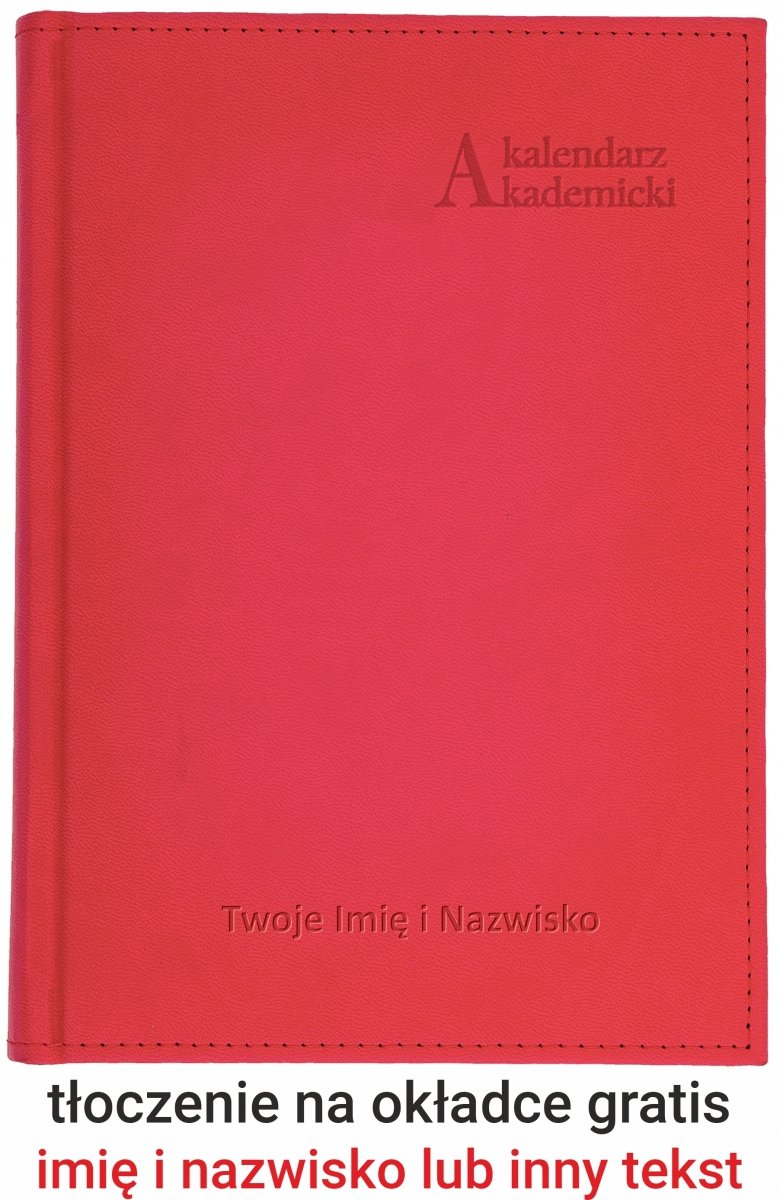 kalendarz dla studenta z tłoczeniem imienia i nazwiska na okładce