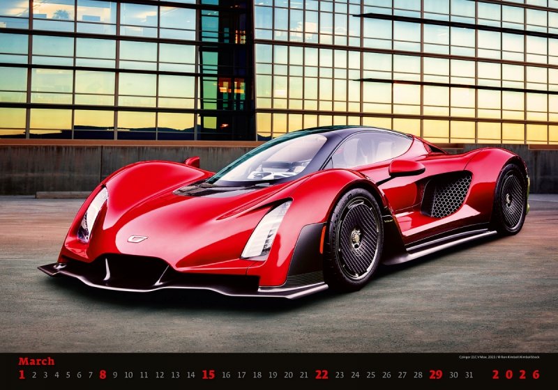 H22 Kalendarz ścienny wieloplanszowy Cars 2026 Z NADRUKIEM