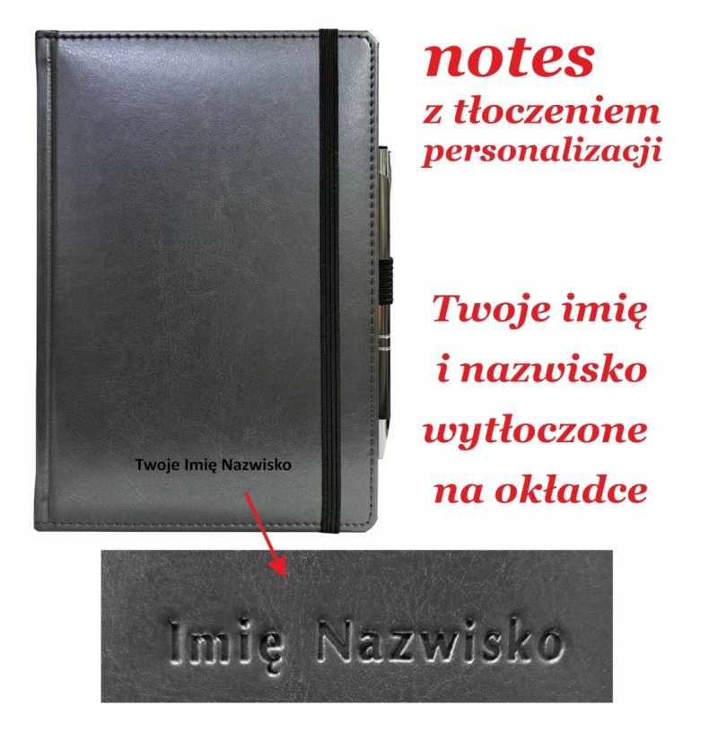 Notes A5 z wytłoczoną personalizacją