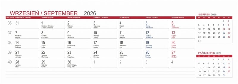 Kalendarz biurkowy z notesami i znacznikami samoprzylepnymi MAXI 2026 seledynowy