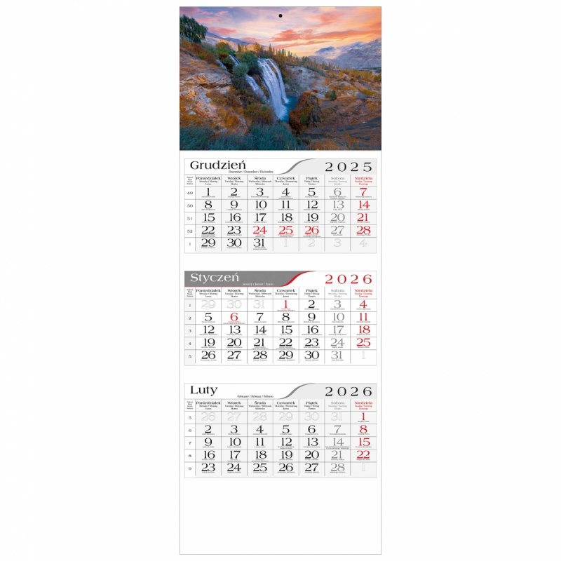 główka do kalendarza 3-dzielnego na ścianę