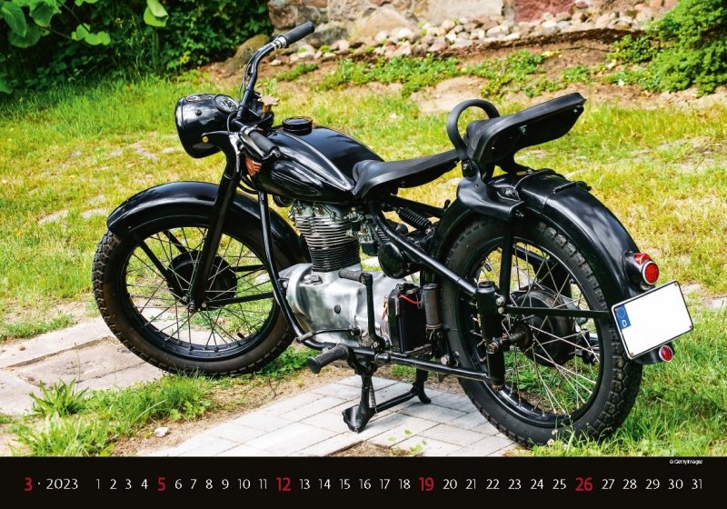 Kalendarz ścienny wieloplanszowy Good Old Bikes 2023 - marzec 2023