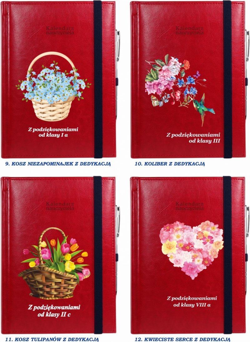 kalendarz książkowy dla wychowawców z dedykacją na prezent od uczniów