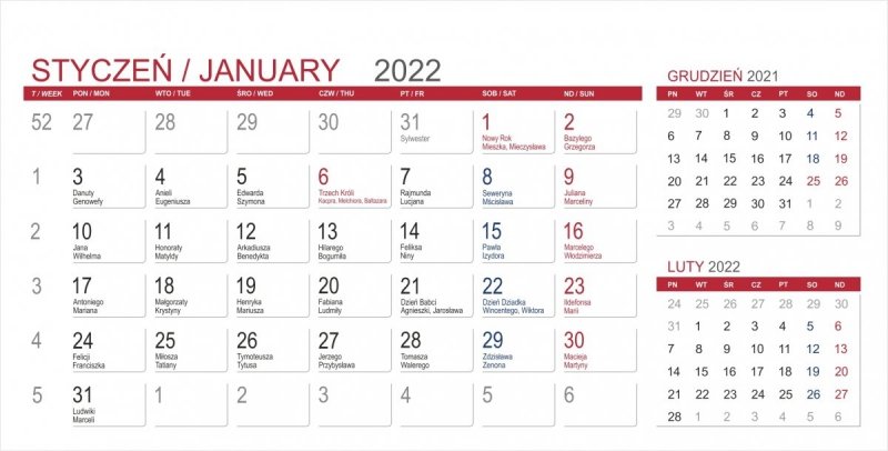 Kalendarz biurkowy z notesami i znacznikami MIDI 3-miesięczny 2022 zielony