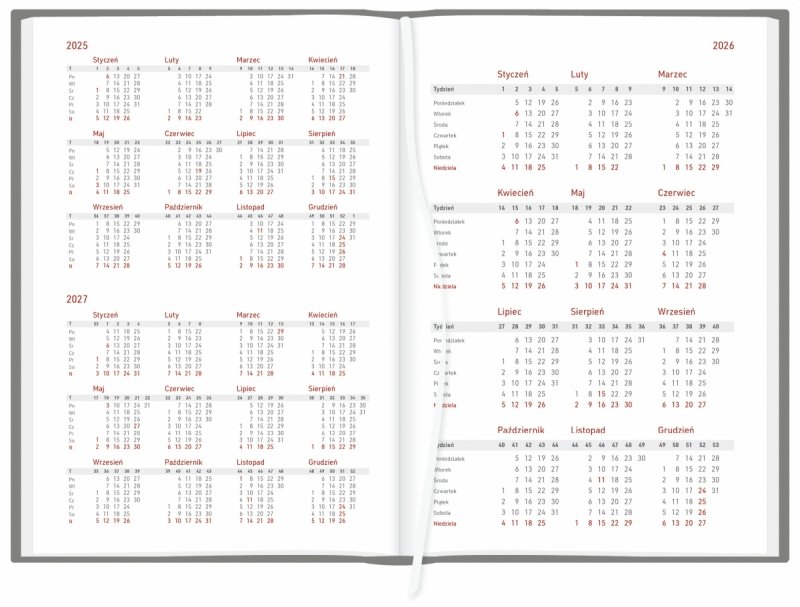 skrócone kalendarium 2025, 2026 oraz 2027
