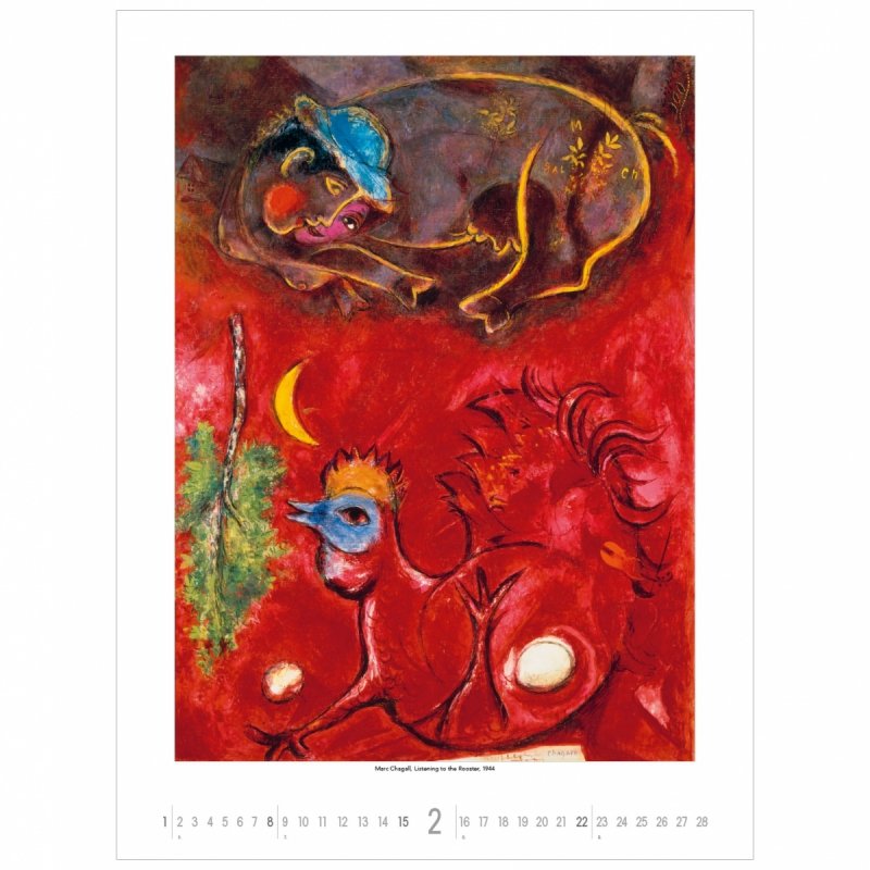 C07 Kalendarz ścienny wieloplanszowy Marc Chagall 2026 Z NADRUKIEM