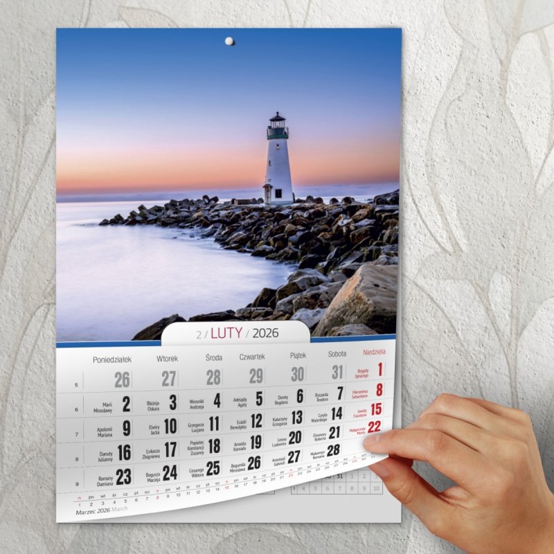 Kalendarz ścienny wieloplanszowy A4 PEJZAŻE 2026