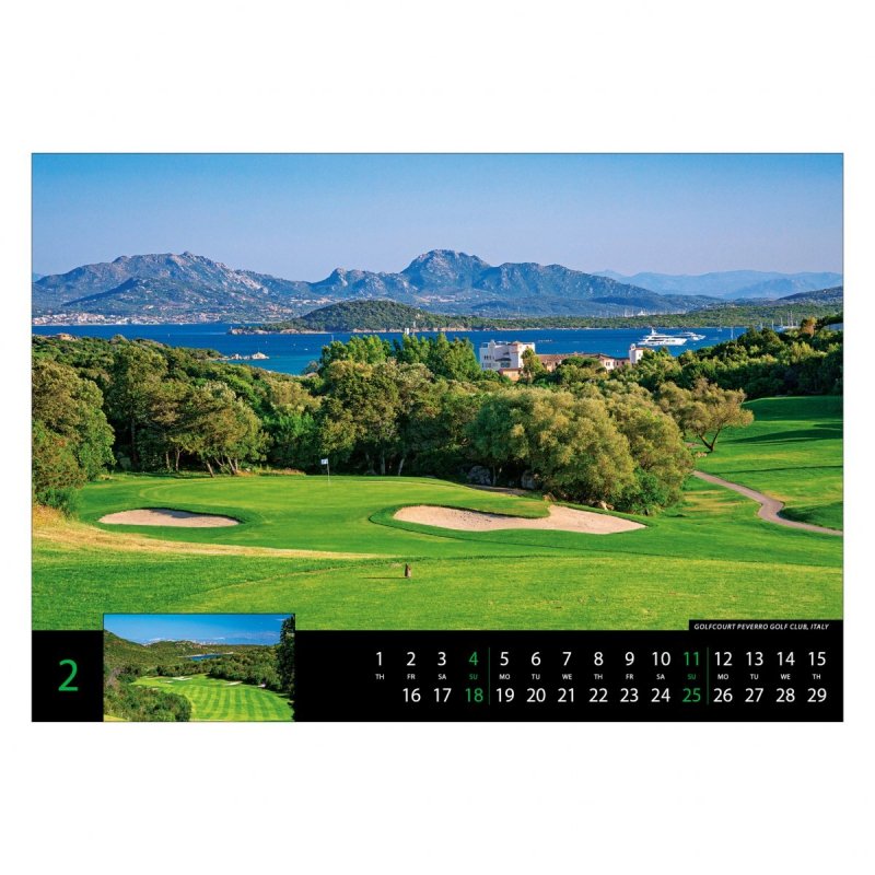 Kalendarz ścienny Golf 2024 - luty 2024