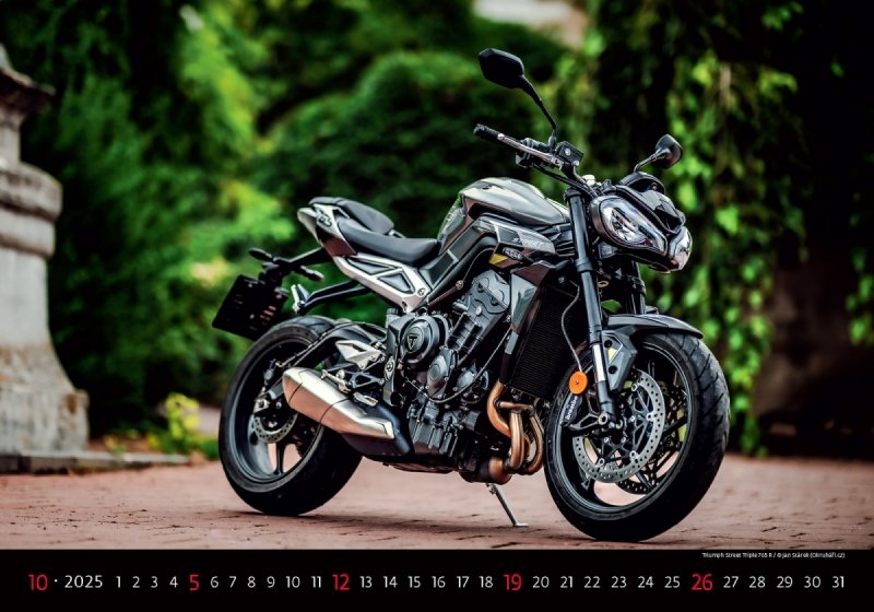 Kalendarz ścienny wieloplanszowy Motorbikes 2025 - październik 2025