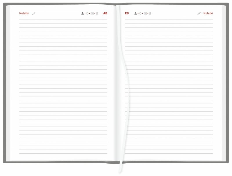 notes teleadresowy w kalendarzu A5 tygodniowym z notesem