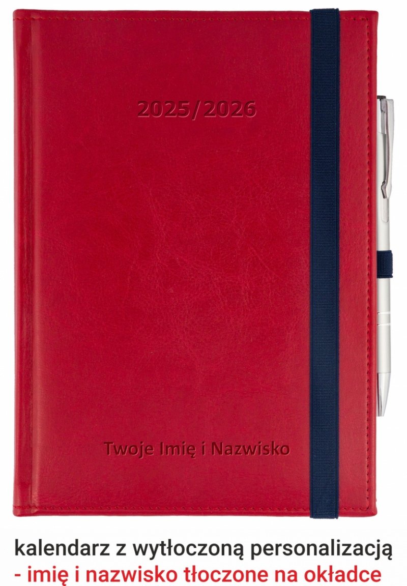 kalendarz książkowy dla nauczycieli na rok szkolny 2025/2026 zamykany na gumkę