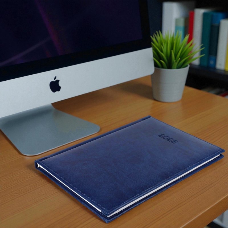 Kalendarz książkowy 2026 B5 tygodniowy papier biały drukowane registry oprawa VIVELLA EXCLUSIVE granatowa