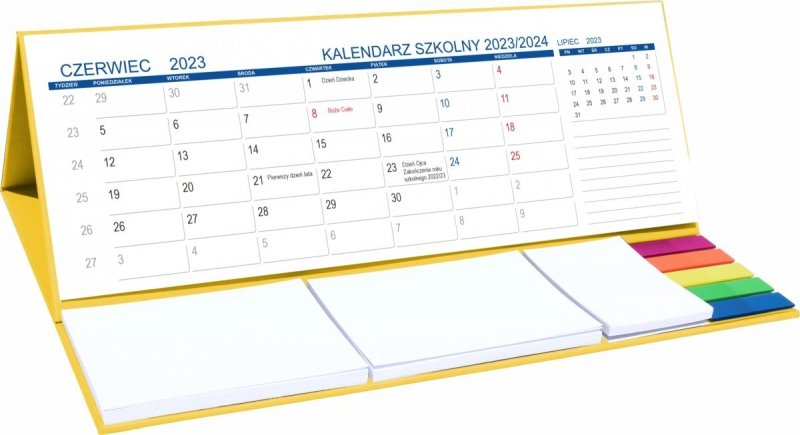 Kalendarz biurkowy z notesami i znacznikami MAXI na rok szkolny 2023/2024