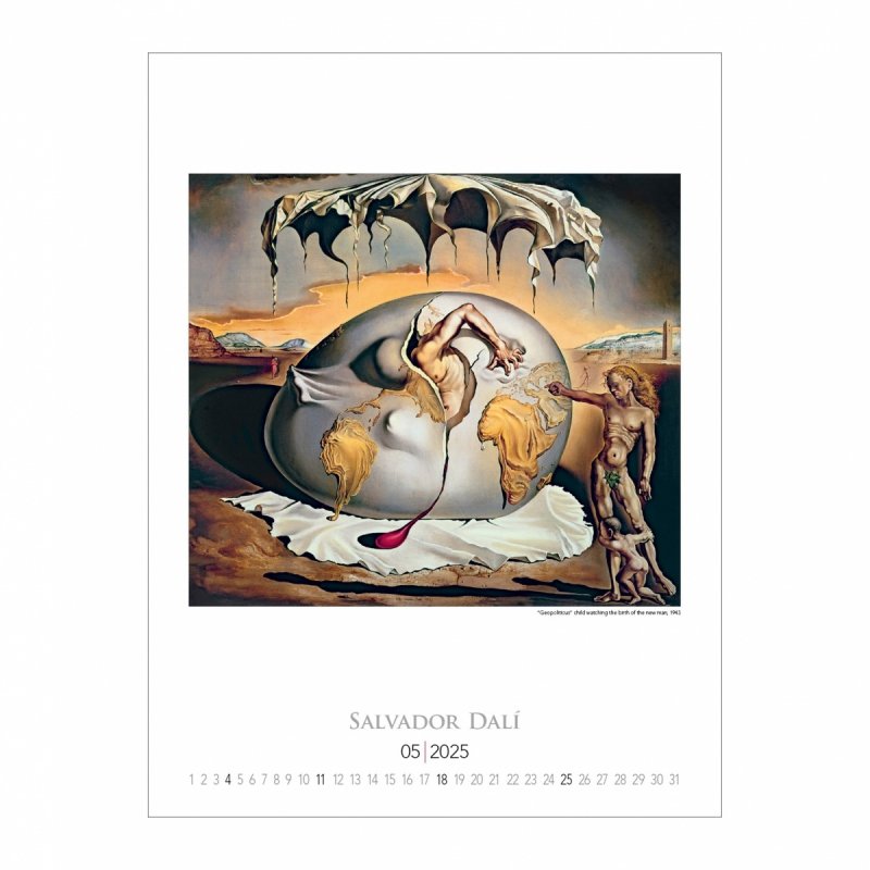 Kalendarz ścienny wieloplanszowy Salvador Dali 2025 - maj 2025