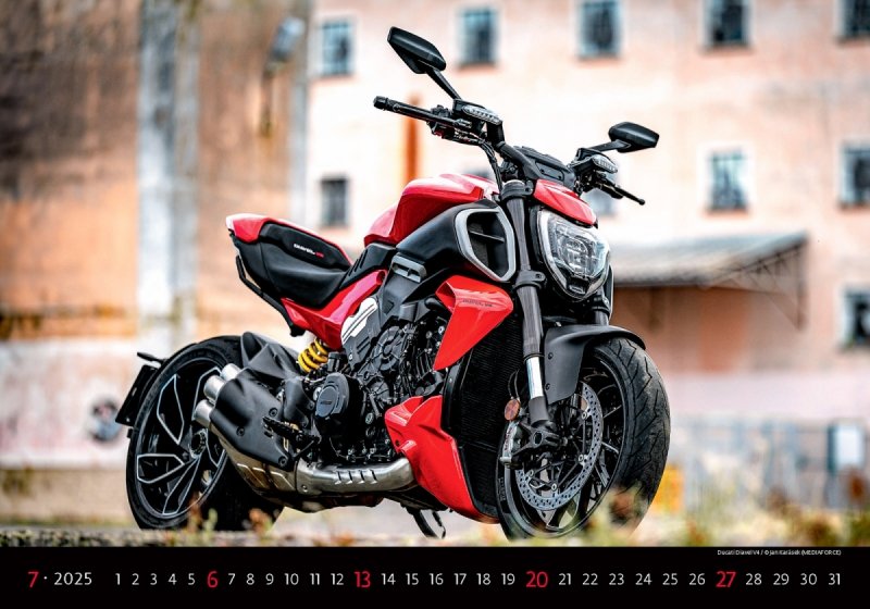 Kalendarz ścienny wieloplanszowy Motorbikes 2025 - lipiec 2025