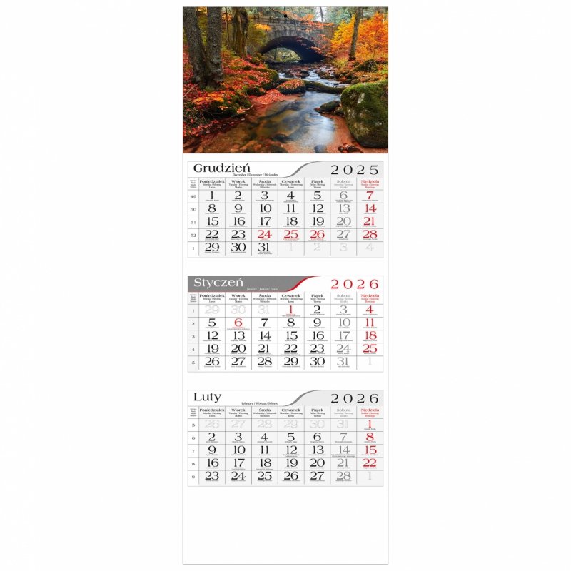 główka do kalendarza 3-dzielnego na ścianę