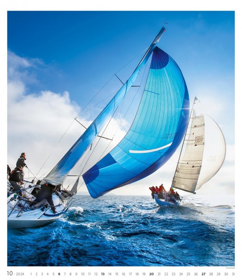 Kalendarz ścienny wieloplanszowy Sailing 2024 - exclusive edition - październik 2024