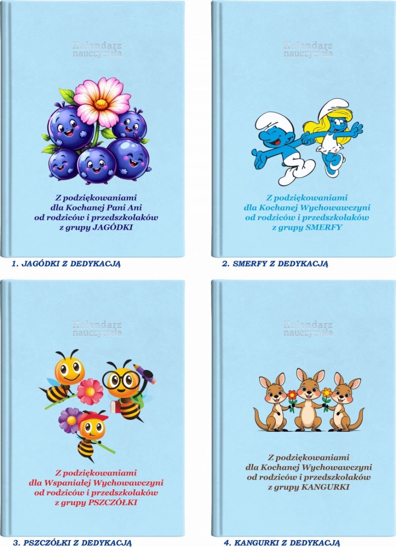 kalendarz dla nauczyciela z podziękowaniem od grupy przedszkolnej na rok 2026/2027