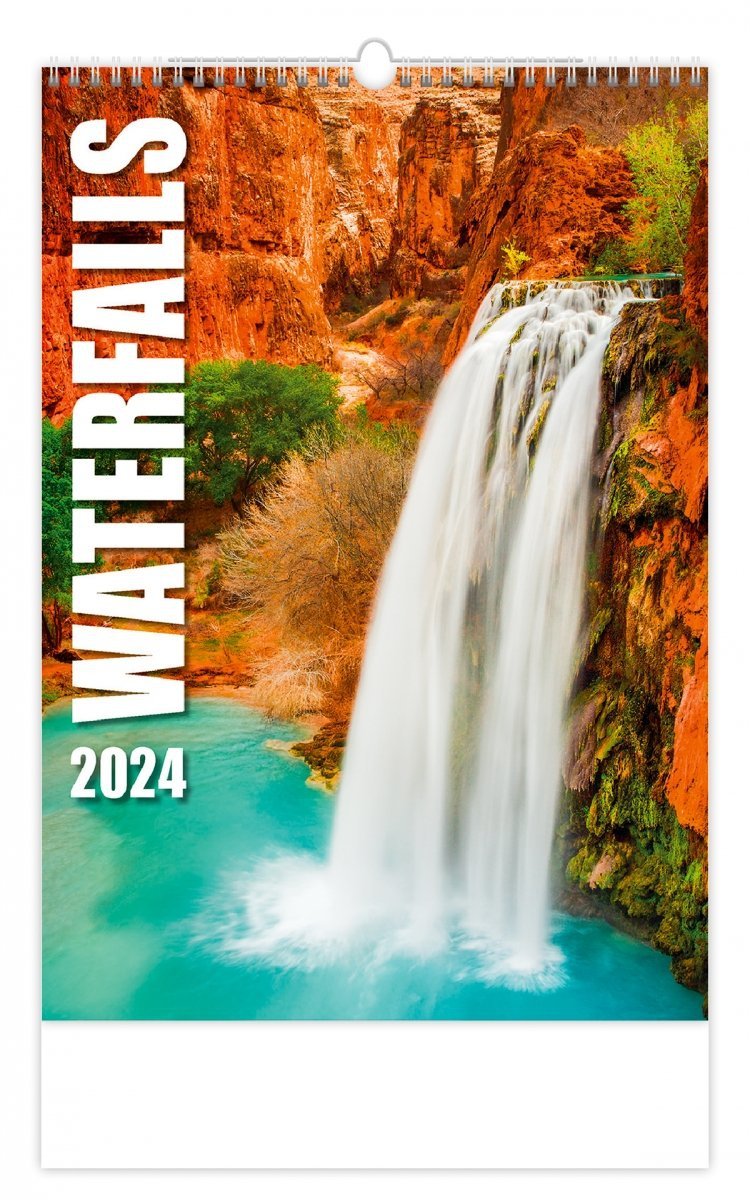 Kalendarz ścienny wieloplanszowy Waterfalls 2024 - okładka