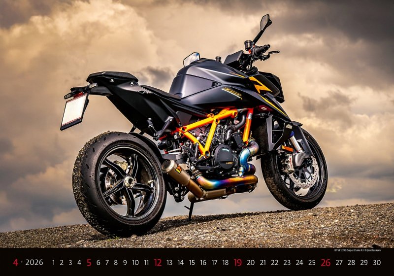 H23 Kalendarz ścienny wieloplanszowy Motorbikes 2026 Z NADRUKIEM