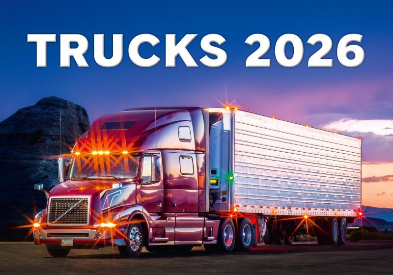 H24 Kalendarz ścienny wieloplanszowy Trucks 2026 Z NADRUKIEM